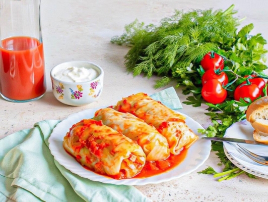 Голубцы на противне в духовке