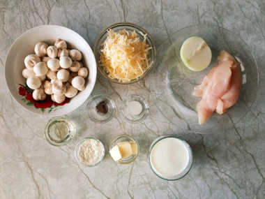 Классический жульен с курицей и шампиньонами