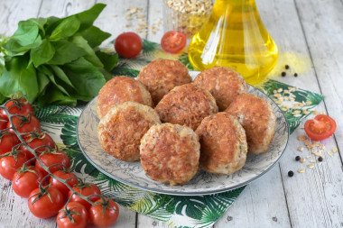 Котлеты с овсяными хлопьями и фаршем