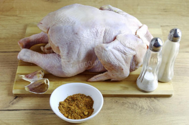 Курица гриль в духовке на вертеле целиком с корочкой