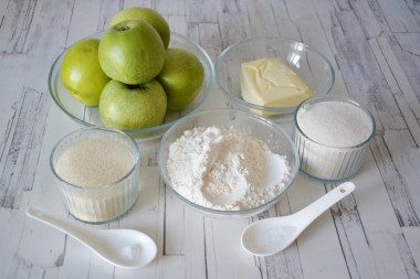 Насыпной пирог три стакана с яблоками