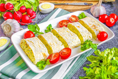 Рулет из лаваша с яйцом и сыром