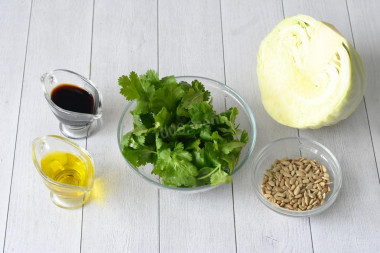 Салат капуста с соевым соусом