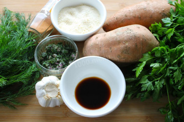 Сладкий батат запеченный в духовке с сыром