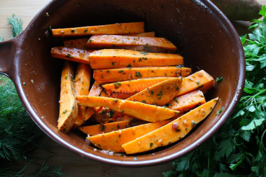 Сладкий батат запеченный в духовке с сыром