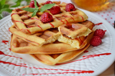 Венские вафли на кефире сладкие