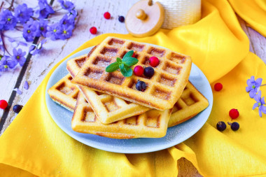 Венские вафли в электровафельнице толстые