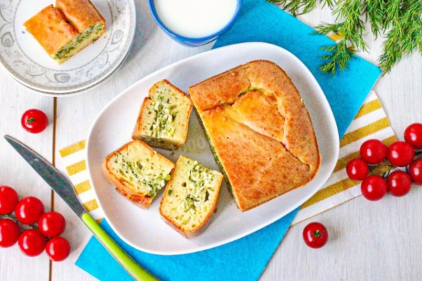 Заливной пирог с яйцом в духовке