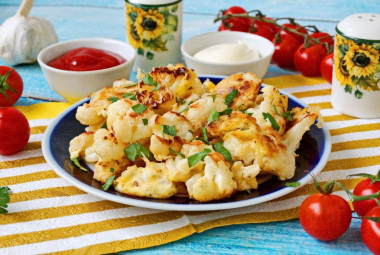 Цветная капуста с сыром на сковороде