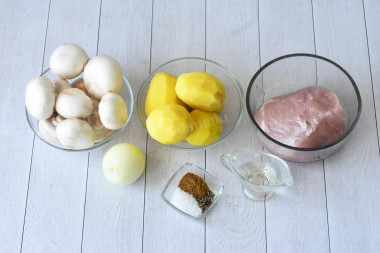 Картошка с мясом в аэрогриле