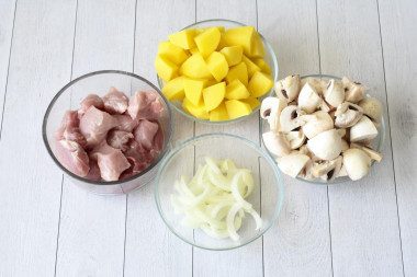 Картошка с мясом в аэрогриле