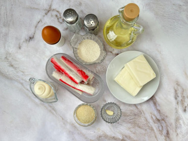 Котлеты из крабовых палочек с сыром