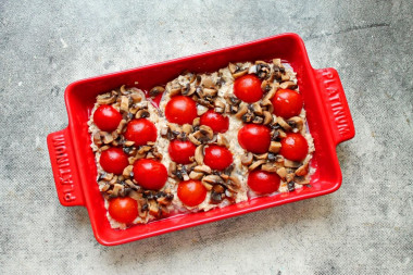 Куриные отбивные с грибами в духовке