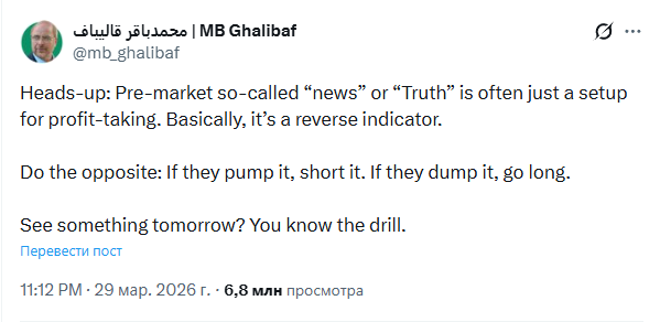 Трейдеры Polymarket дают 68% вероятность по вторжению в Иран 30 апреля