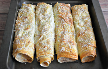 Творожные рулетики из лаваша в духовке