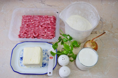 Хычины с мясом на сковороде