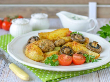 Картошка с грибами в аэрогриле