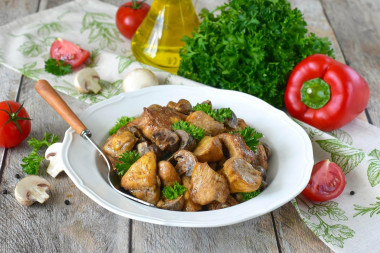 Курица с грибами в аэрогриле