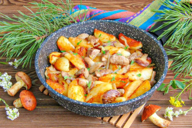 Маслята жареные с картошкой