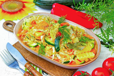 Рагу овощное с капустой и с картошкой
