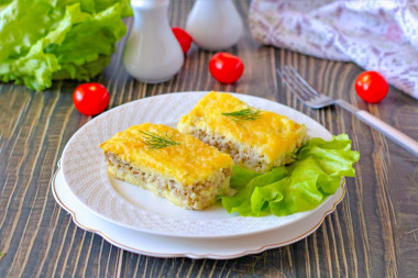 Запеканка из картофельного пюре в духовке с фаршем