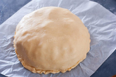 Курник классический с курицей и картошкой и блинами