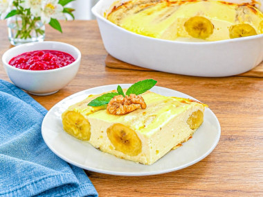 Бананы с творогом в духовке