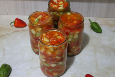 Кабачки с болгарским перцем на зиму