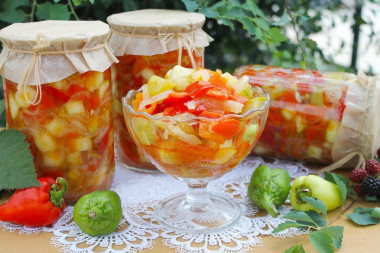Кабачки с болгарским перцем на зиму