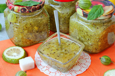 Крыжовник с лимоном на зиму без варки