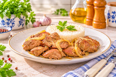 Печень в банке с луком в духовке