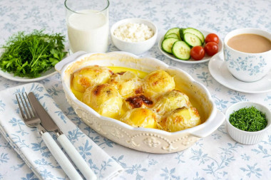 Картофель в молоке в духовке