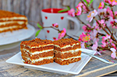 Ленивый медовик без раскатки коржей