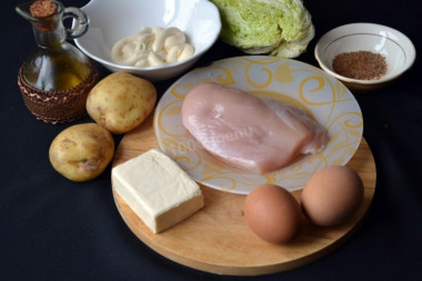 Салат Невеста с курицей