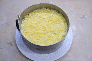 Салат с ананасами грибами шампиньонами и курицей слоями