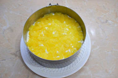 Салат с ананасами грибами шампиньонами и курицей слоями