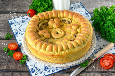 Закрытый дрожжевой пирог с печенью